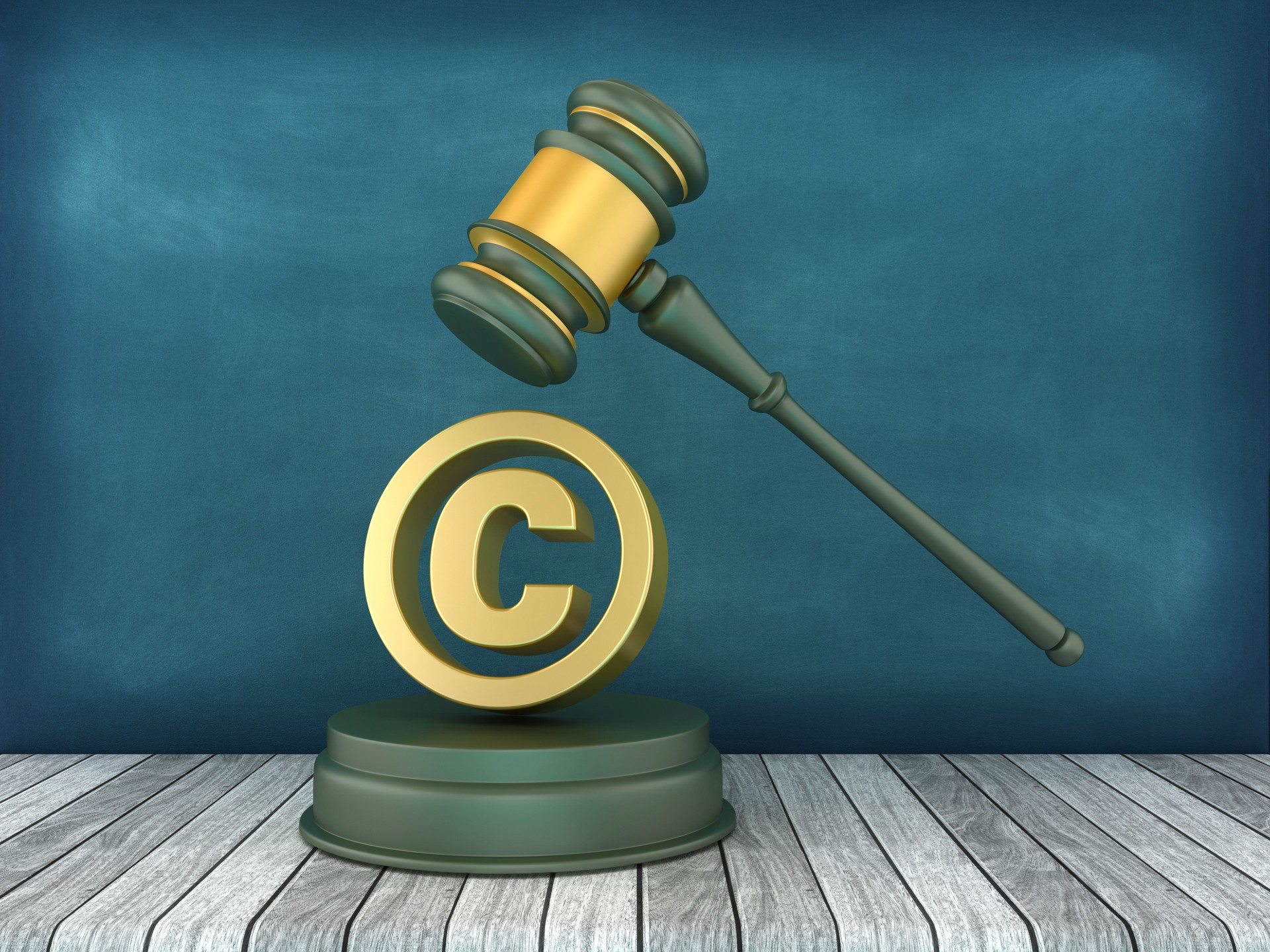 Legal Gavel with Copyright Symbol